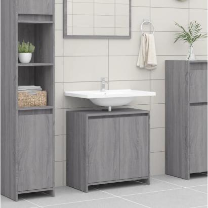 Dulap de baie, gri sonoma, 60x33x61 cm, lemn prelucrat GartenMobel Dekor