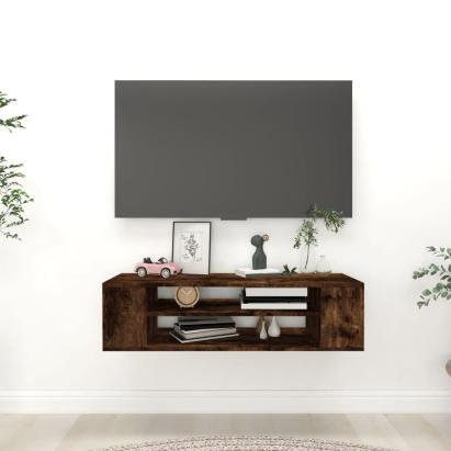 Dulap TV suspendat, stejar fumuriu 100x30x26,5 cm lemn compozit GartenMobel Dekor