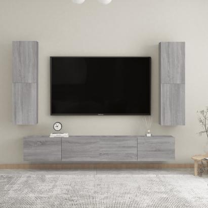 Dulapuri TV montat pe perete, 2 buc., gri sonoma 30,5x30x110 cm GartenMobel Dekor