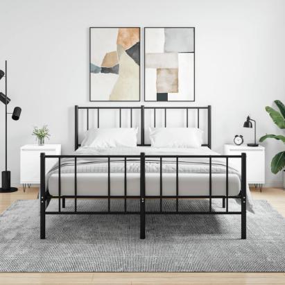 Noptiere, 2 buc, alb, 40x30x50 cm, lemn compozit GartenMobel Dekor