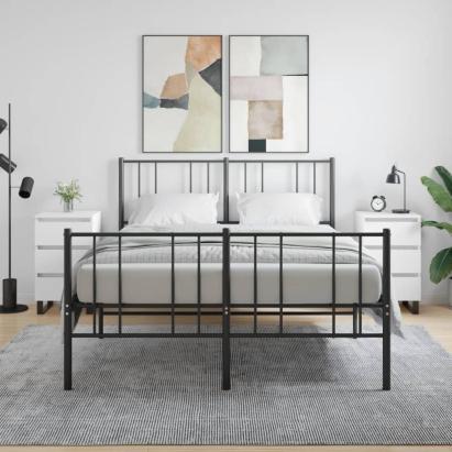 Noptiere, 2 buc., alb, 40x35x69 cm, lemn compozit GartenMobel Dekor