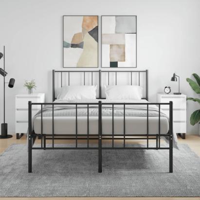 Noptiere, 2 buc., alb extralucios, 40x35x69 cm, lemn compozit GartenMobel Dekor