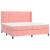 Pat box spring cu saltea, roz, 200x200 cm, catifea GartenMobel Dekor