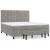 Pat box spring cu saltea, gri deschis, 180x200 cm, catifea GartenMobel Dekor