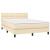Pat box spring cu saltea, crem, 140x200 cm, textil GartenMobel Dekor