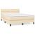 Pat box spring cu saltea, crem, 140x200 cm, textil GartenMobel Dekor