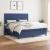 Pat box spring cu saltea, albastru, 180x200 cm, material textil GartenMobel Dekor