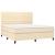 Pat box spring cu saltea, crem, 160x200 cm, material textil GartenMobel Dekor