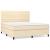 Pat box spring cu saltea, crem, 160x200 cm, material textil GartenMobel Dekor