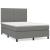 Pat box spring cu saltea, gri închis, 140x190 cm, textil GartenMobel Dekor