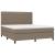 Pat continental cu saltea, gri taupe, 180x200 cm, textil GartenMobel Dekor