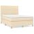 Pat continental cu saltea, crem, 140x200 cm, material textil GartenMobel Dekor