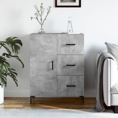 Servantă, gri beton, 69,5x34x90 cm, lemn compozit GartenMobel Dekor