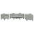 Set de canapele, 3 piese, cu perne, gri deschis, catifea GartenMobel Dekor