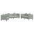Set de canapele, 3 piese, cu perne, gri deschis, catifea GartenMobel Dekor