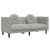 Set de canapele, 3 piese, cu perne, gri deschis, catifea GartenMobel Dekor