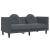 Set canapea cu perne, 3 piese, gri închis, catifea GartenMobel Dekor
