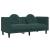 Set canapea cu perne, 3 piese, verde închis, catifea GartenMobel Dekor