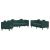 Set canapea cu perne, 3 piese, verde închis, catifea GartenMobel Dekor