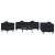Set de canapele cu perne, 3 piese, negru, catifea GartenMobel Dekor