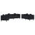 Set de canapele cu perne, 3 piese, negru, catifea GartenMobel Dekor