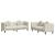 Set de canapele cu perne, 2 piese, crem, catifea GartenMobel Dekor