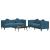 Set de canapele cu perne, 2 piese, albastru, catifea GartenMobel Dekor
