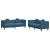 Set de canapele cu perne, 2 piese, albastru, catifea GartenMobel Dekor