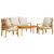 Set mobilier de grădină cu perne, 4 piese, lemn masiv de acacia GartenMobel Dekor