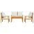 Set mobilier de grădină cu perne, 4 piese, lemn masiv de acacia GartenMobel Dekor