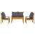 Set mobilier de grădină cu perne, 4 piese, lemn masiv de acacia GartenMobel Dekor