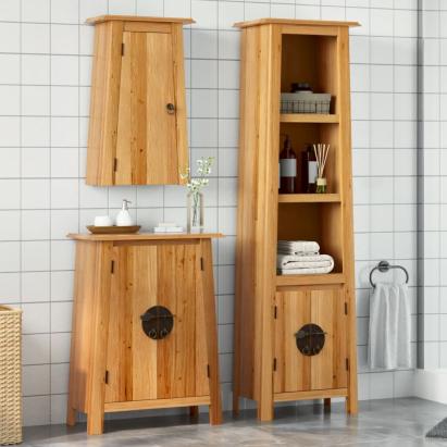 Set mobilier de baie, 3 piese, lemn masiv de pin GartenMobel Dekor