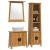 Set mobilier de baie, 3 piese, lemn masiv de pin GartenMobel Dekor
