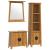 Set mobilier de baie, 3 piese, lemn masiv de pin GartenMobel Dekor