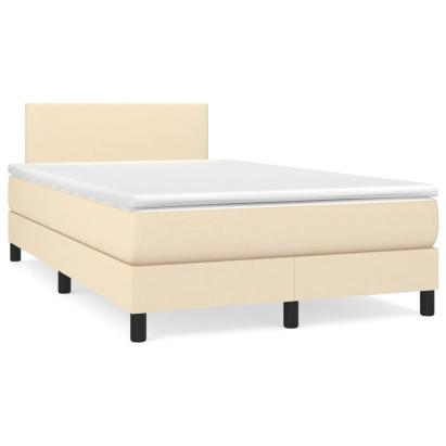 Pat continental cu saltea, crem, 120x190 cm, textil GartenMobel Dekor