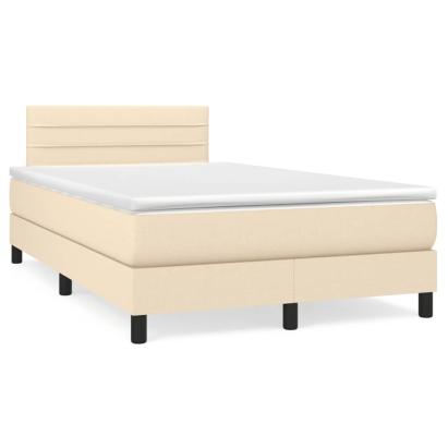 Pat continental cu saltea, crem, 120x190 cm, textil GartenMobel Dekor