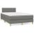 Pat box spring cu saltea, gri închis, 120x190 cm, textil GartenMobel Dekor