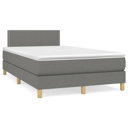 Pat box spring cu saltea, gri închis, 120x190 cm, textil GartenMobel Dekor