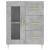 Servantă, gri beton, 69,5x34x90 cm, lemn compozit GartenMobel Dekor