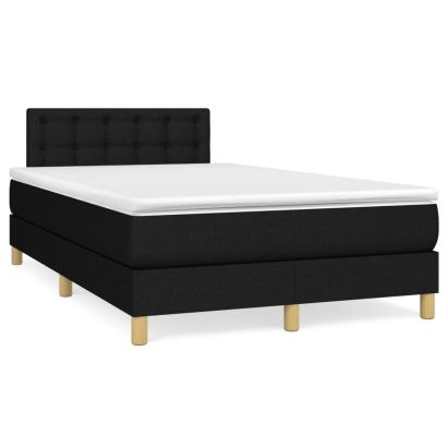 Pat box spring cu saltea, negru, 120x190 cm, catifea GartenMobel Dekor