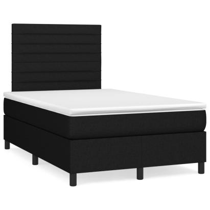 Pat box spring cu saltea, negru, 120x190 cm, catifea GartenMobel Dekor