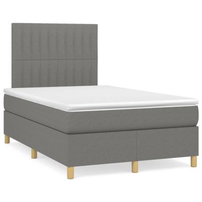 Pat box spring cu saltea, gri închis, 120x190 cm, textil GartenMobel Dekor
