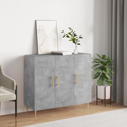 Servantă, gri beton, 90x34x80 cm, lemn compozit GartenMobel Dekor