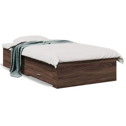 Cadru de pat cu sertare, stejar maro, 100x200 cm lemn prelucrat GartenMobel Dekor