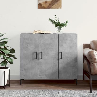 Servantă, gri beton, 90x34x80 cm, lemn compozit GartenMobel Dekor