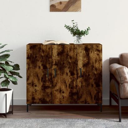 Servantă, stejar fumuriu, 90x34x80 cm, lemn compozit GartenMobel Dekor