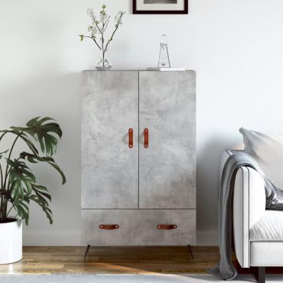 Dulap înalt, gri beton, 69,5x31x115 cm, lemn compozit GartenMobel Dekor