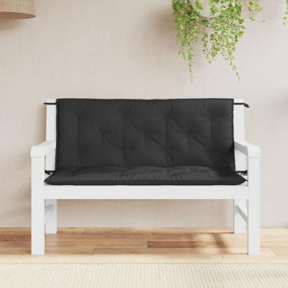 Perne bancă de grădină 2buc.,negru, 120x50x7cm, țesătură oxford GartenMobel Dekor