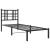 Cadru de pat metalic cu tăblie, negru, 75x190 cm GartenMobel Dekor