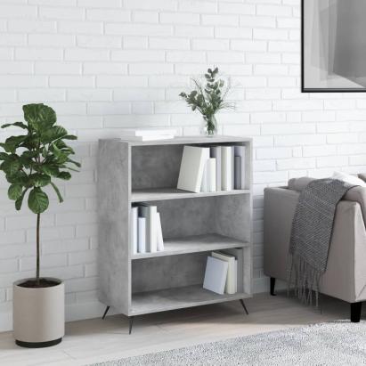 Bibliotecă, gri beton, 69,5x32,5x90 cm, lemn compozit GartenMobel Dekor